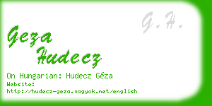 geza hudecz business card