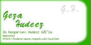 geza hudecz business card